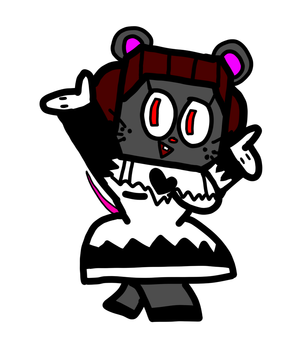 Mittens en traje de maid (no sale en el libro xd)